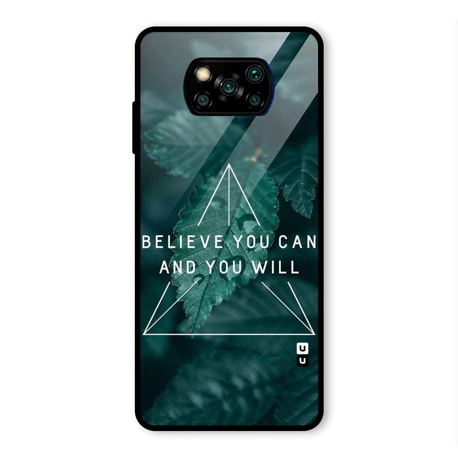 Believe You Can Motivation Glass Back Case for Poco X3 Pro