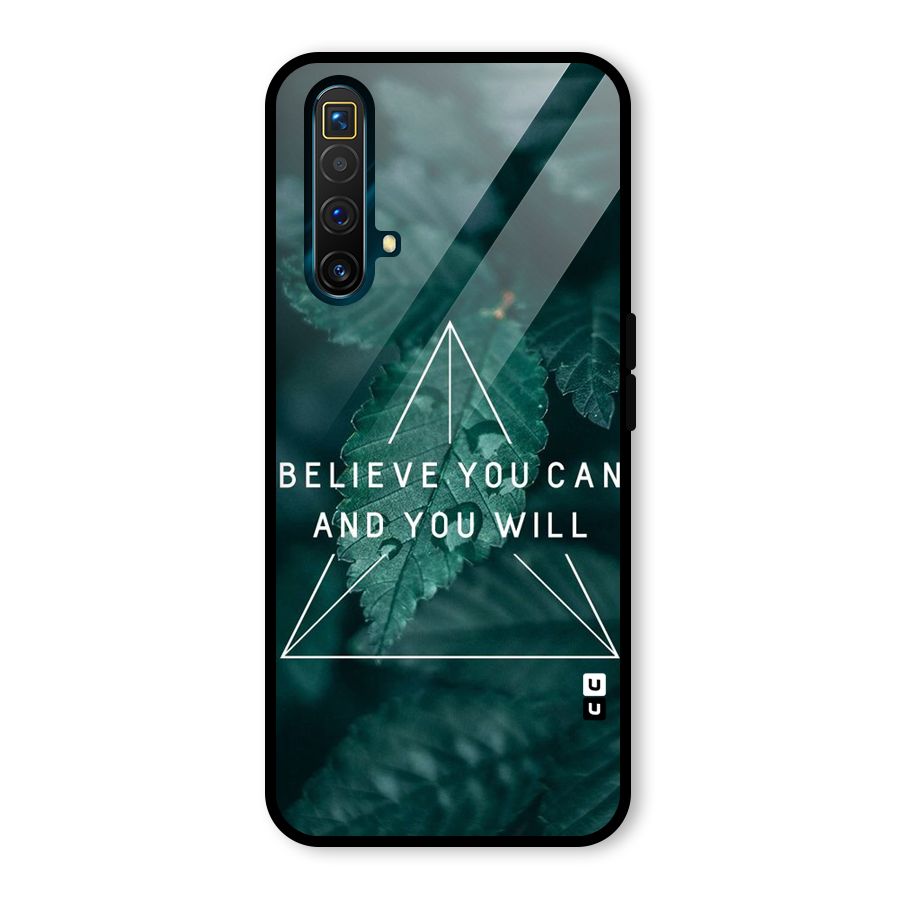 Believe You Can Motivation Glass Back Case for Realme X3 SuperZoom
