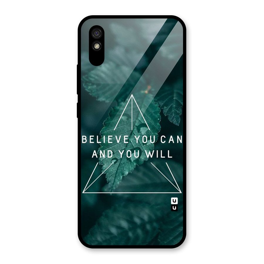 Believe You Can Motivation Glass Back Case for Redmi 9A