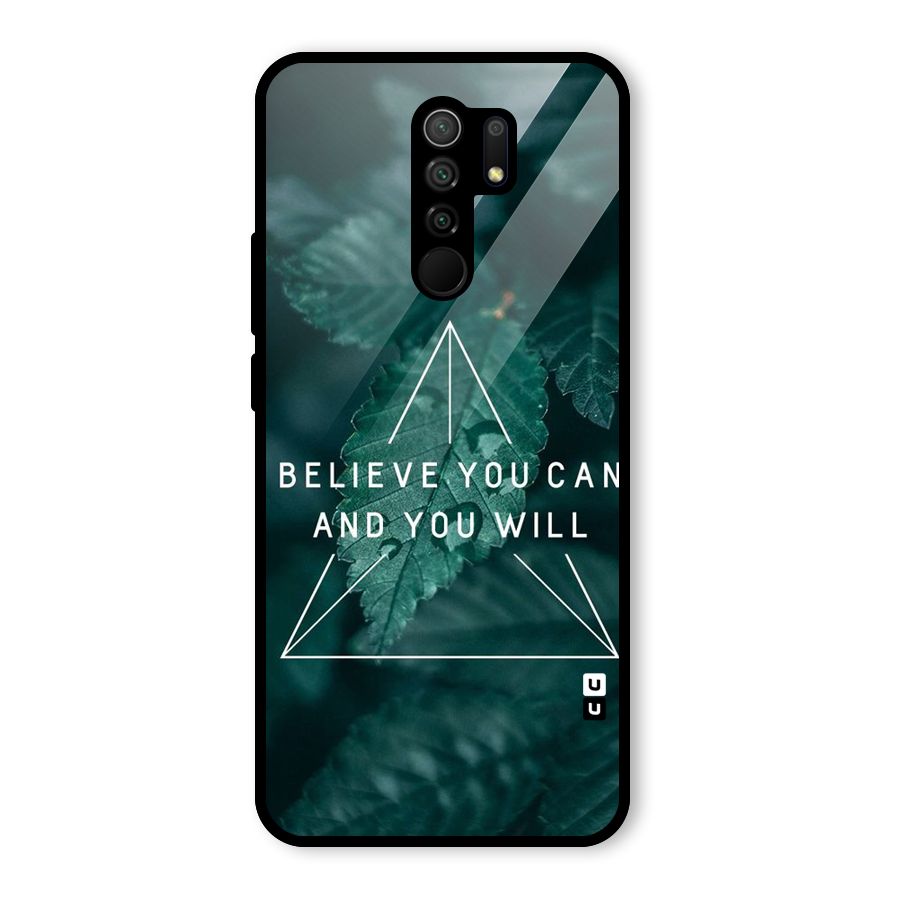 Believe You Can Motivation Glass Back Case for Redmi 9 Prime