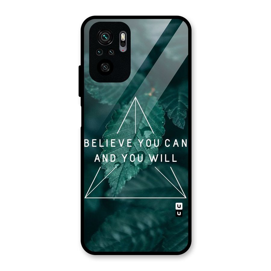 Believe You Can Motivation Glass Back Case for Redmi Note 10S