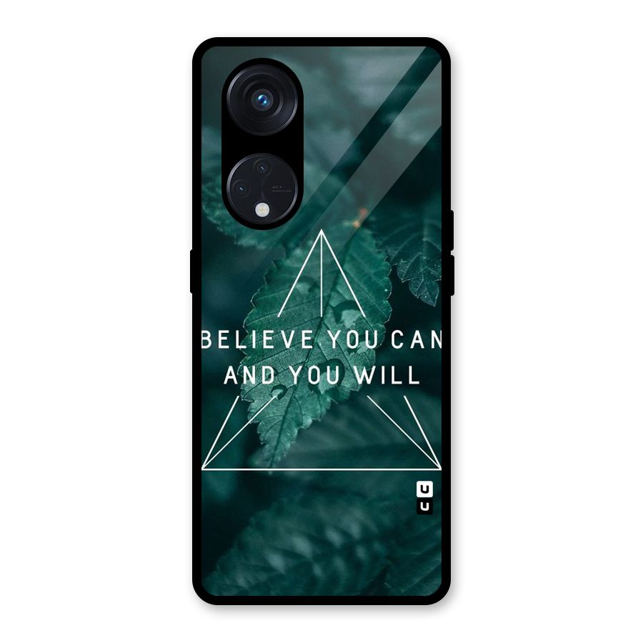 Believe You Can Motivation Glass Back Case for Reno8 T 5G