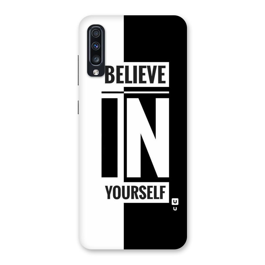 Believe Yourself Black Back Case for Galaxy A70s