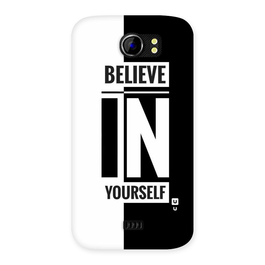 Believe Yourself Black Back Case for Micromax Canvas 2 A110