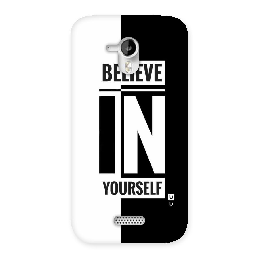 Believe Yourself Black Back Case for Micromax Canvas HD A116