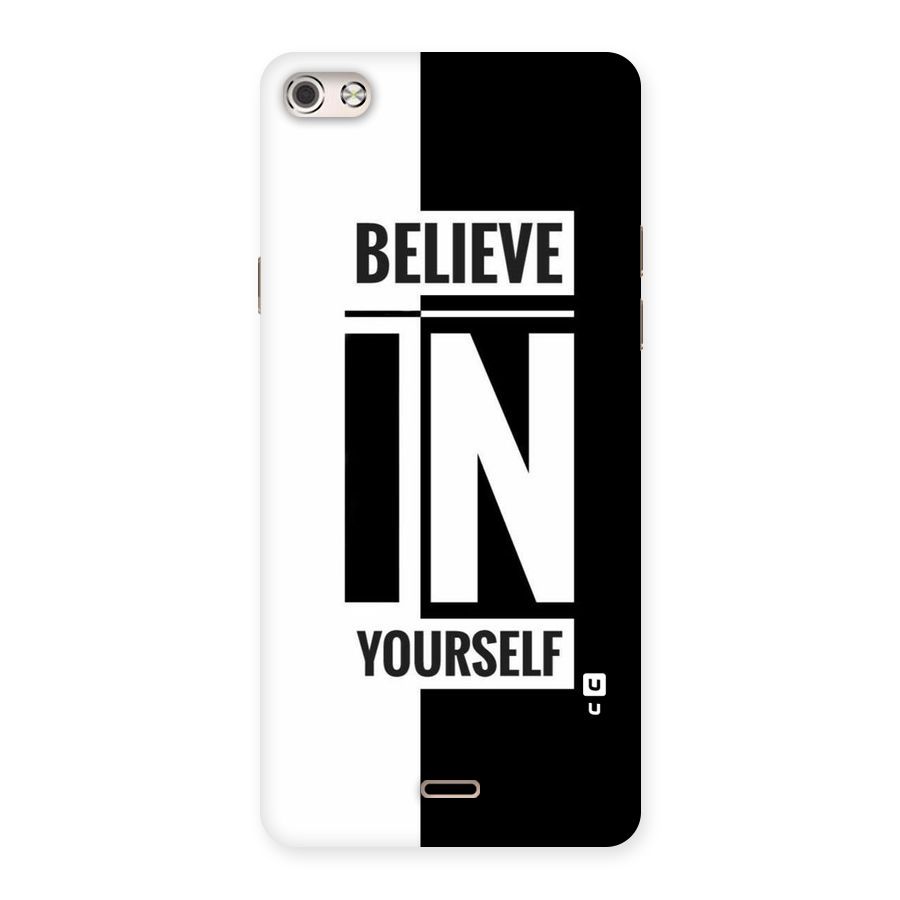 Believe Yourself Black Back Case for Micromax Canvas Silver 5