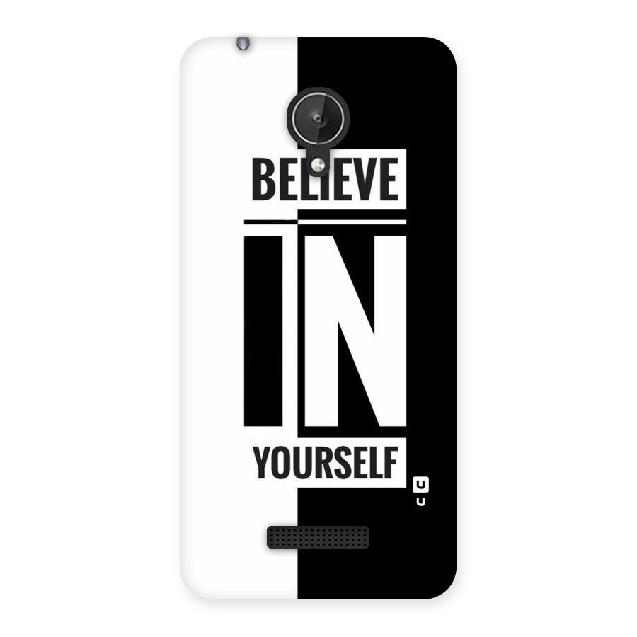 Believe Yourself Black Back Case for Micromax Canvas Spark Q380