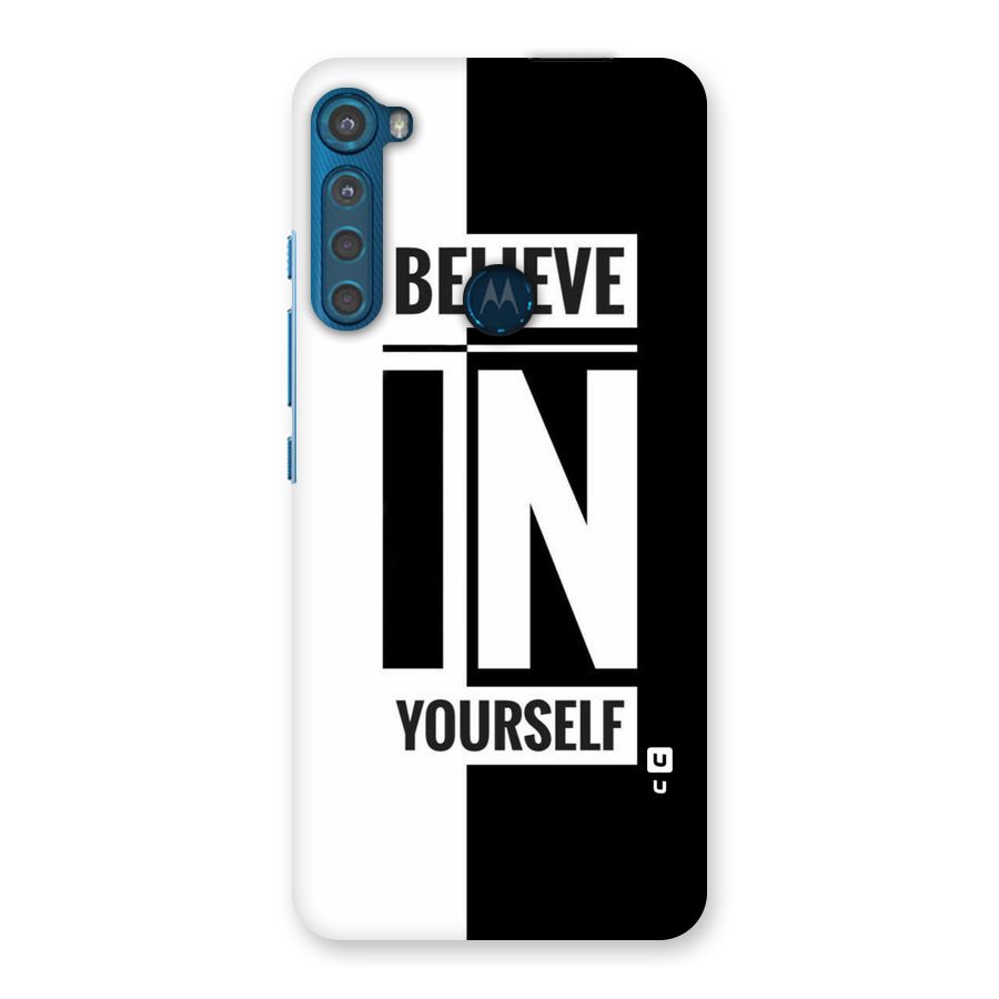 Believe Yourself Black Back Case for Motorola One Fusion Plus