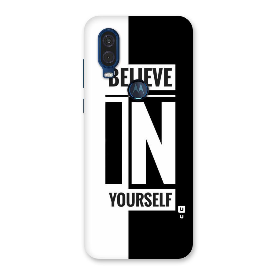 Believe Yourself Black Back Case for Motorola One Vision