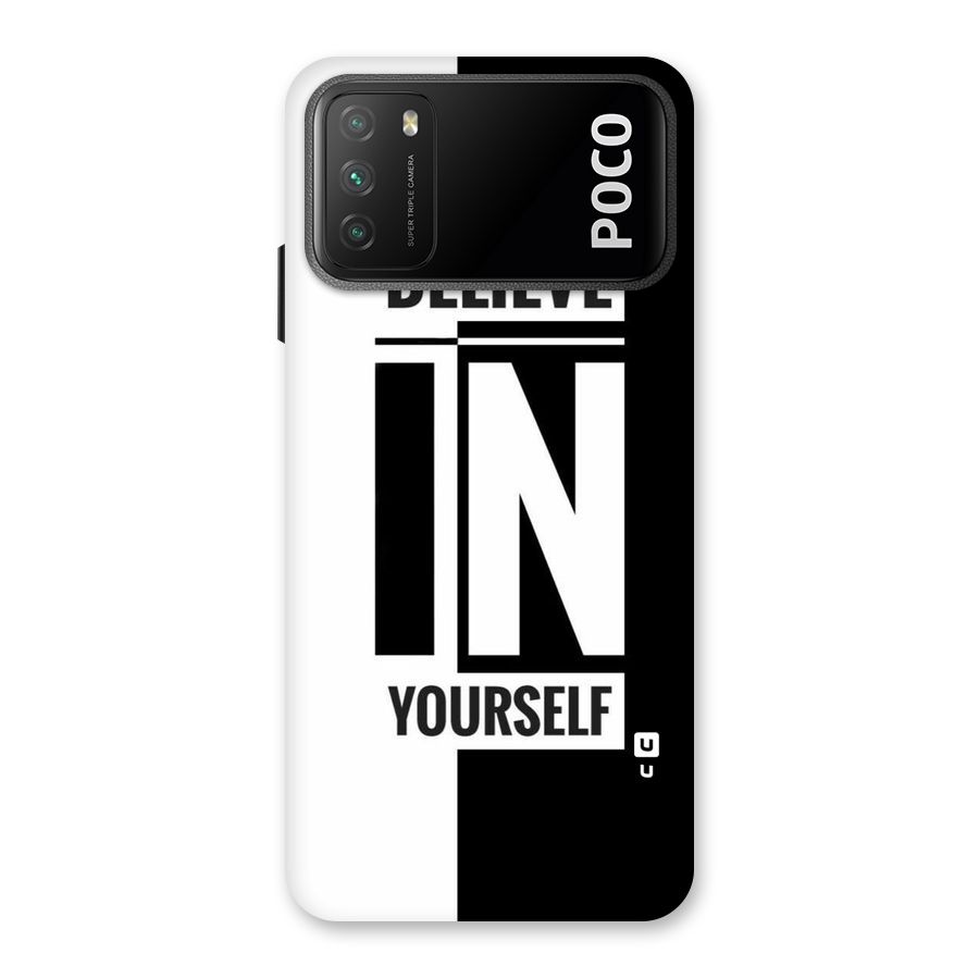 Believe Yourself Black Back Case for Poco M3