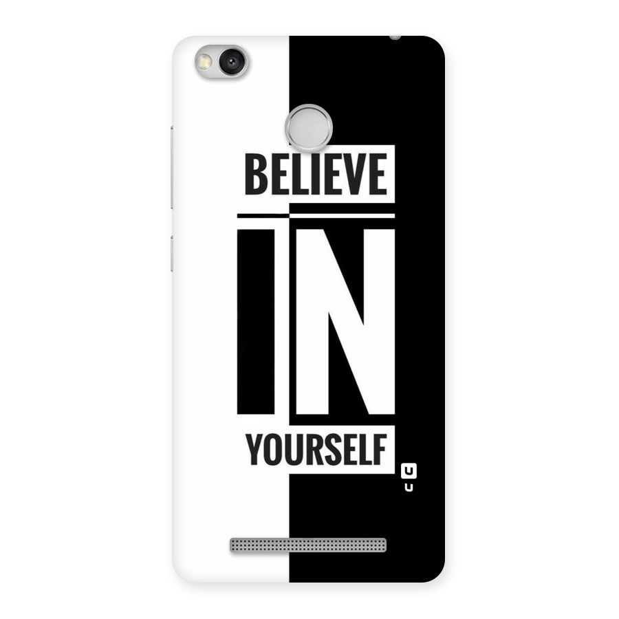 Believe Yourself Black Back Case for Redmi 3S Prime