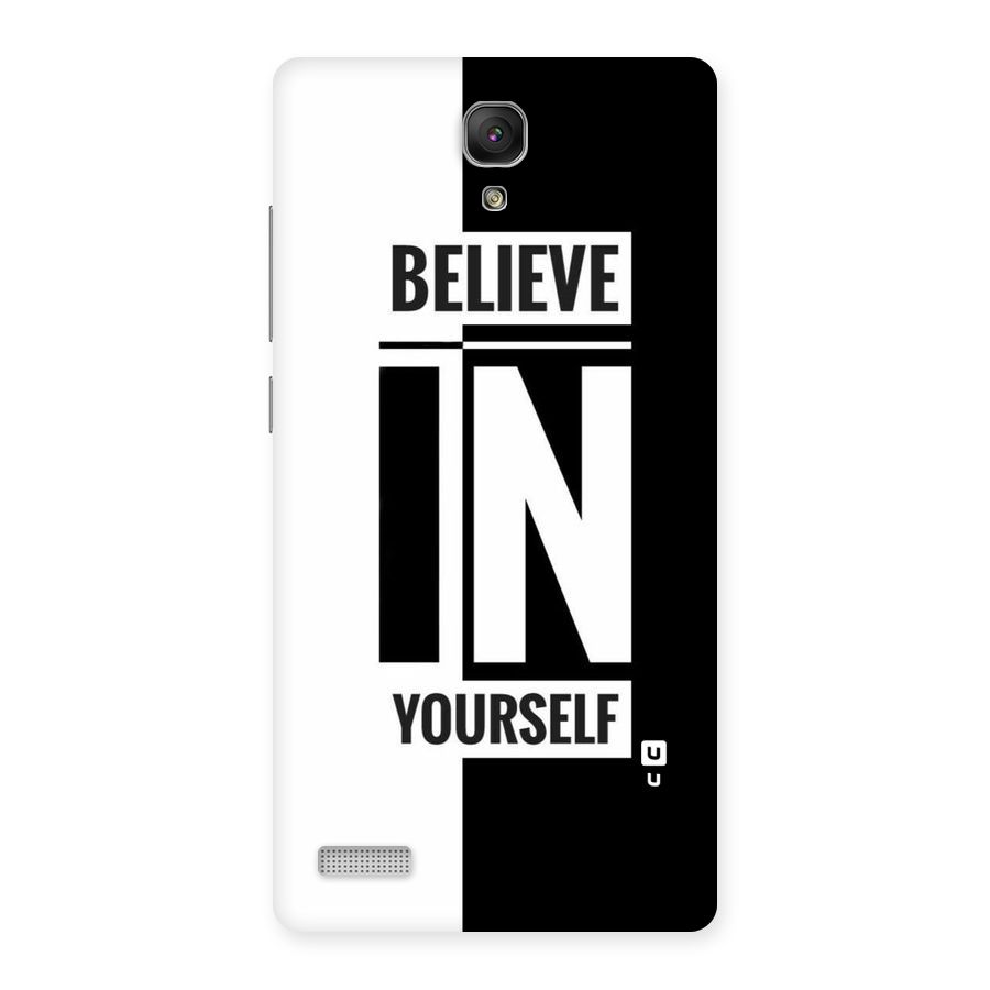 Believe Yourself Black Back Case for Redmi Note Prime