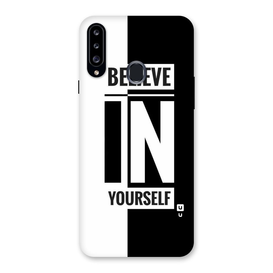 Believe Yourself Black Back Case for Samsung Galaxy A20s