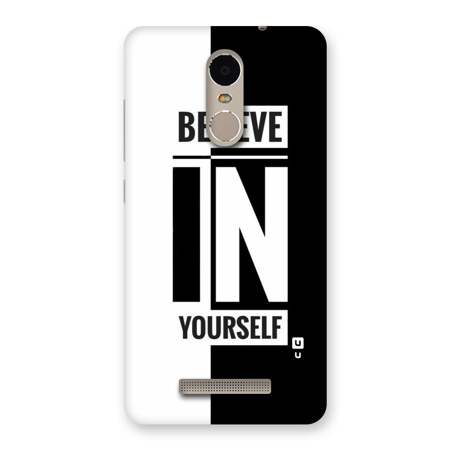 Believe Yourself Black Back Case for Xiaomi Redmi Note 3