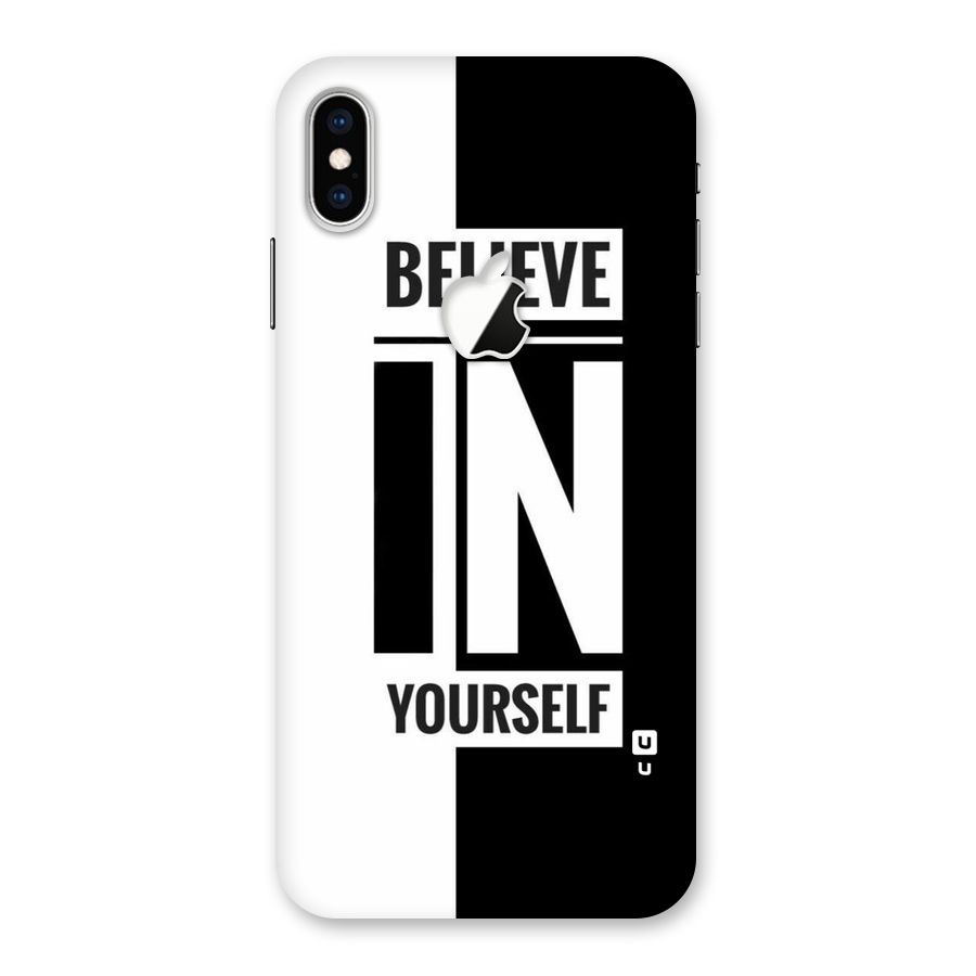 Believe Yourself Black Back Case for iPhone XS Max Apple Cut