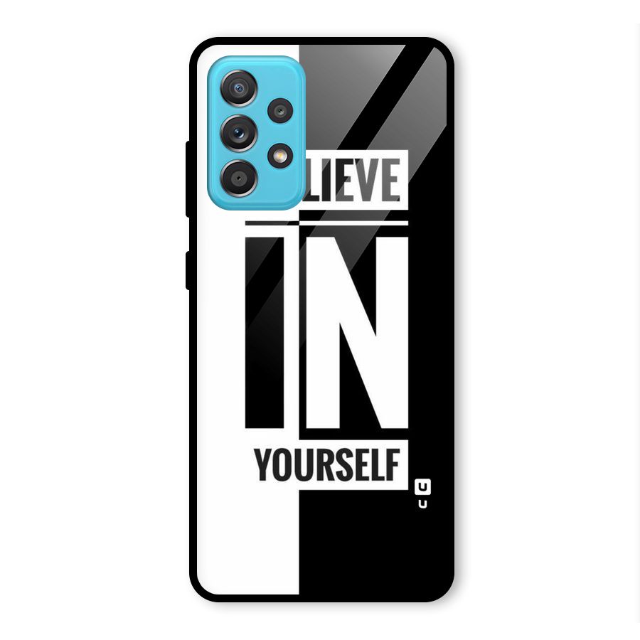 Believe Yourself Black Glass Back Case for Galaxy A52