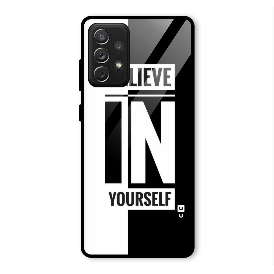 Believe Yourself Black Glass Back Case for Galaxy A72