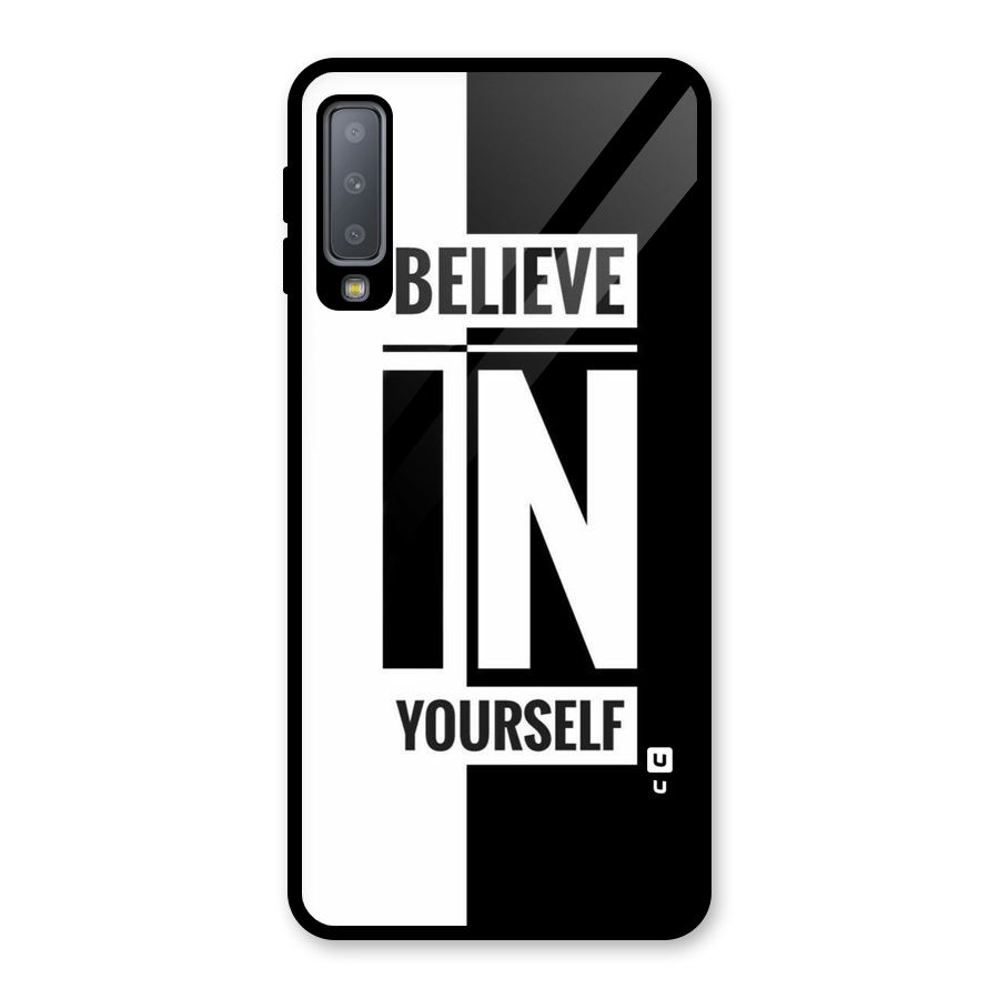 Believe Yourself Black Glass Back Case for Galaxy A7 (2018)