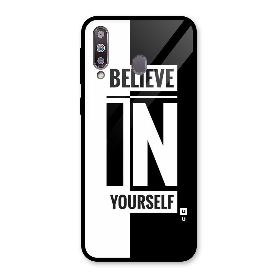 Believe Yourself Black Glass Back Case for Galaxy M30