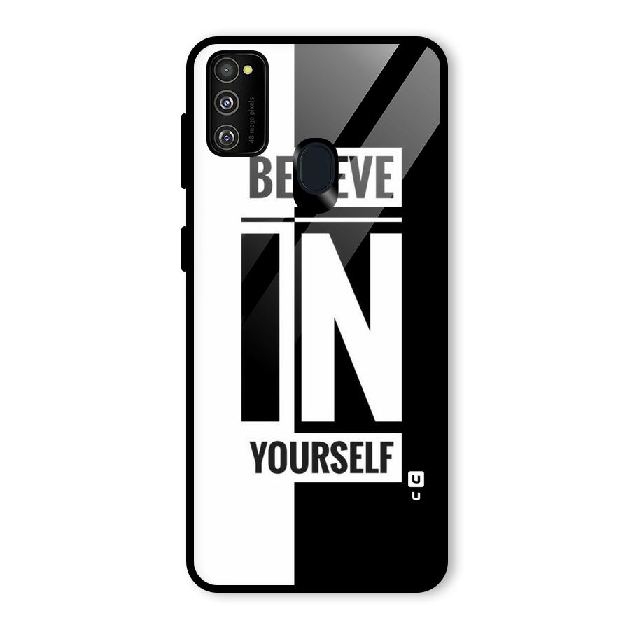 Believe Yourself Black Glass Back Case for Galaxy M30s