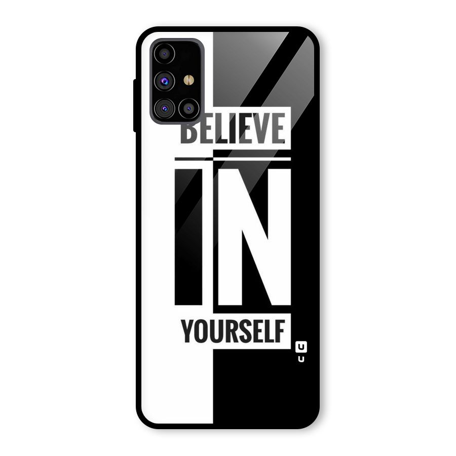 Believe Yourself Black Glass Back Case for Galaxy M31s