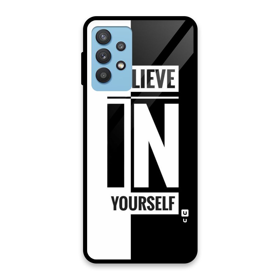 Believe Yourself Black Glass Back Case for Galaxy M32 5G