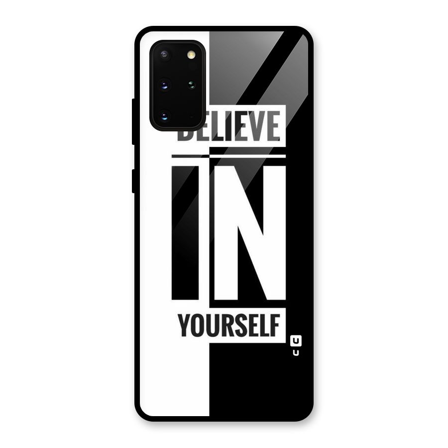 Believe Yourself Black Glass Back Case for Galaxy S20 Plus