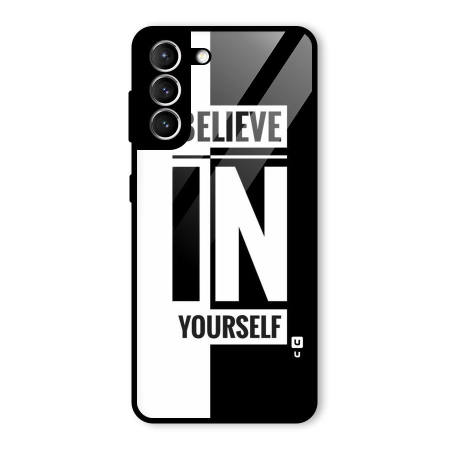 Believe Yourself Black Glass Back Case for Galaxy S21 5G