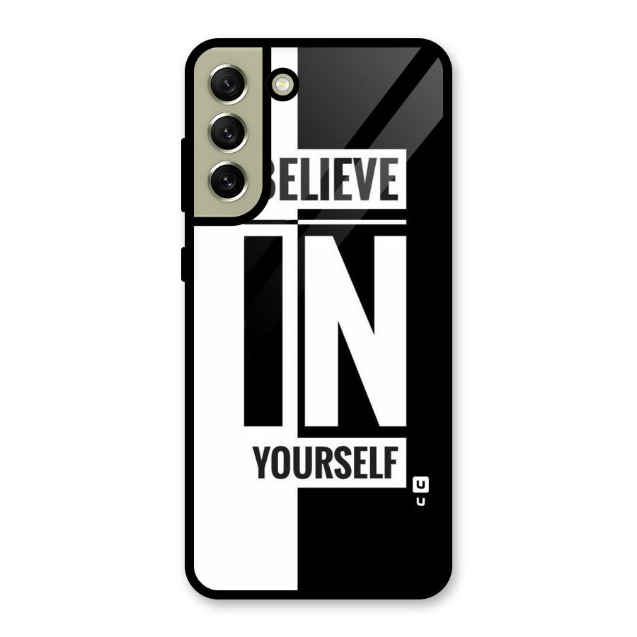 Believe Yourself Black Glass Back Case for Galaxy S21 FE 5G