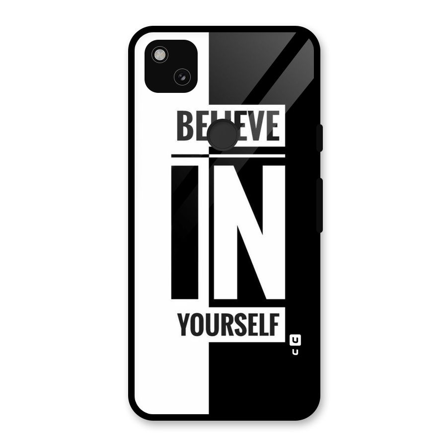 Believe Yourself Black Glass Back Case for Google Pixel 4a