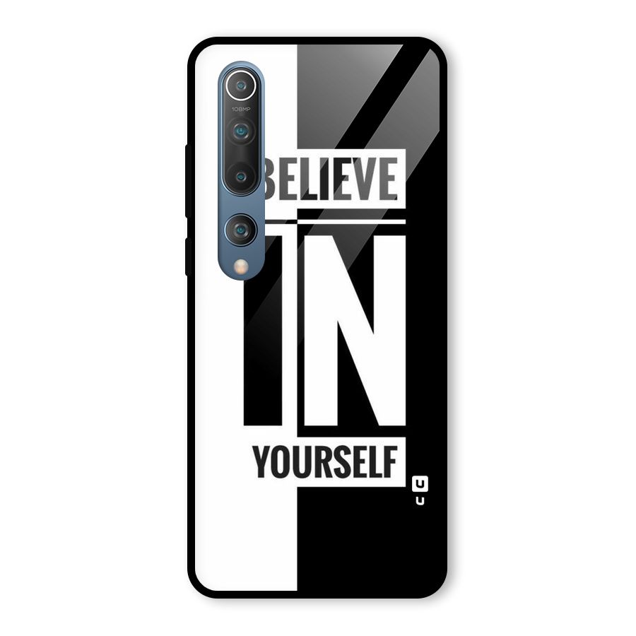 Believe Yourself Black Glass Back Case for Mi 10