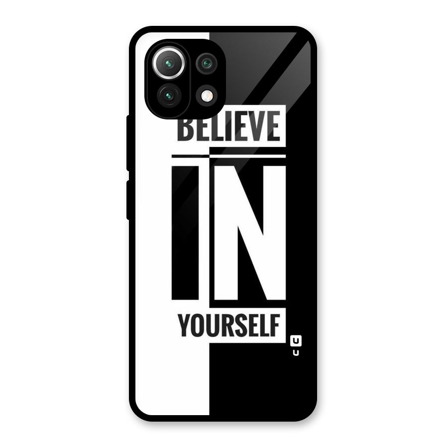 Believe Yourself Black Glass Back Case for Mi 11 Lite NE 5G