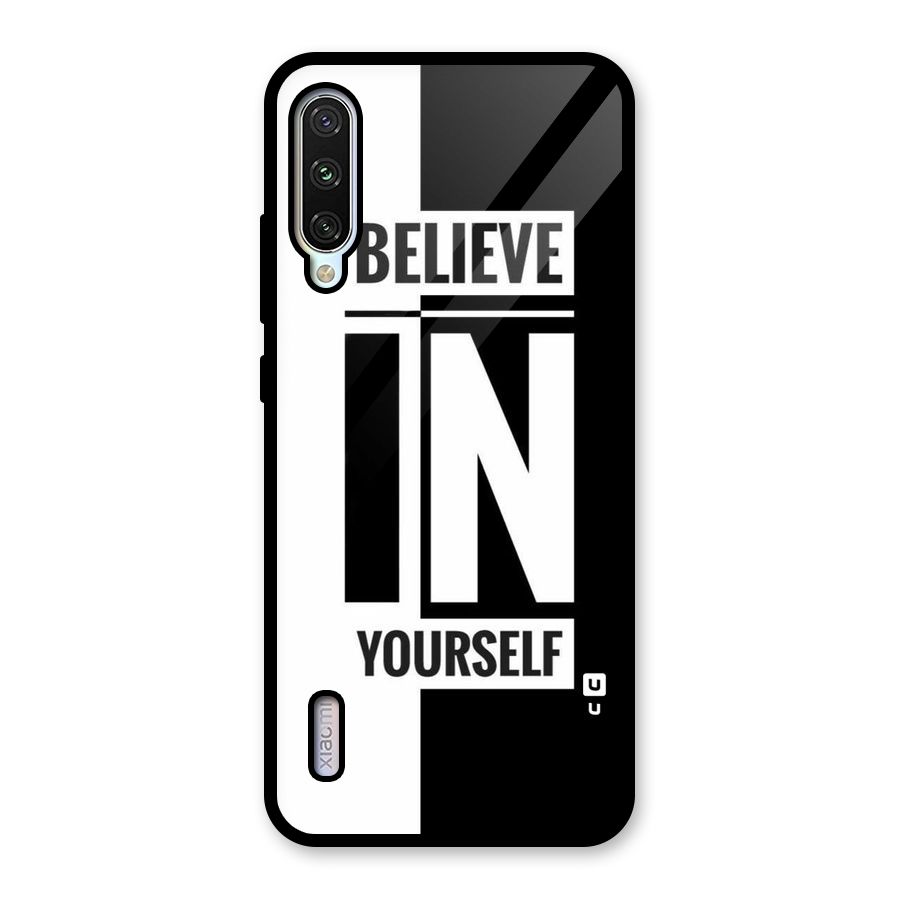 Believe Yourself Black Glass Back Case for Mi A3