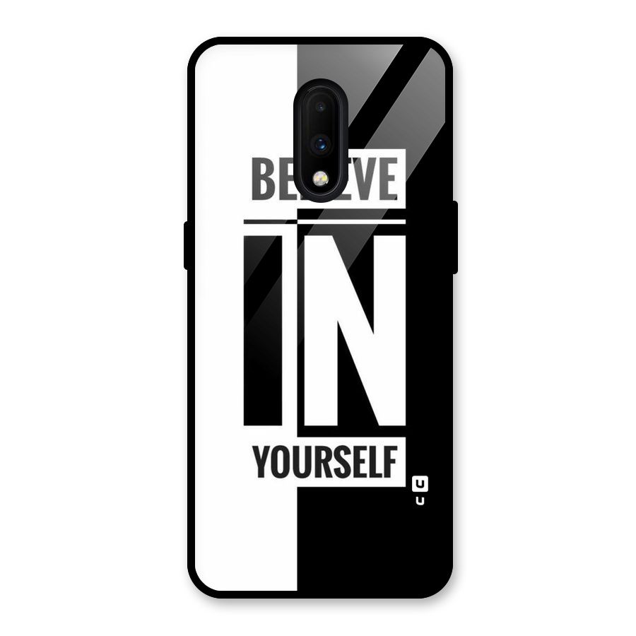 Believe Yourself Black Glass Back Case for OnePlus 7