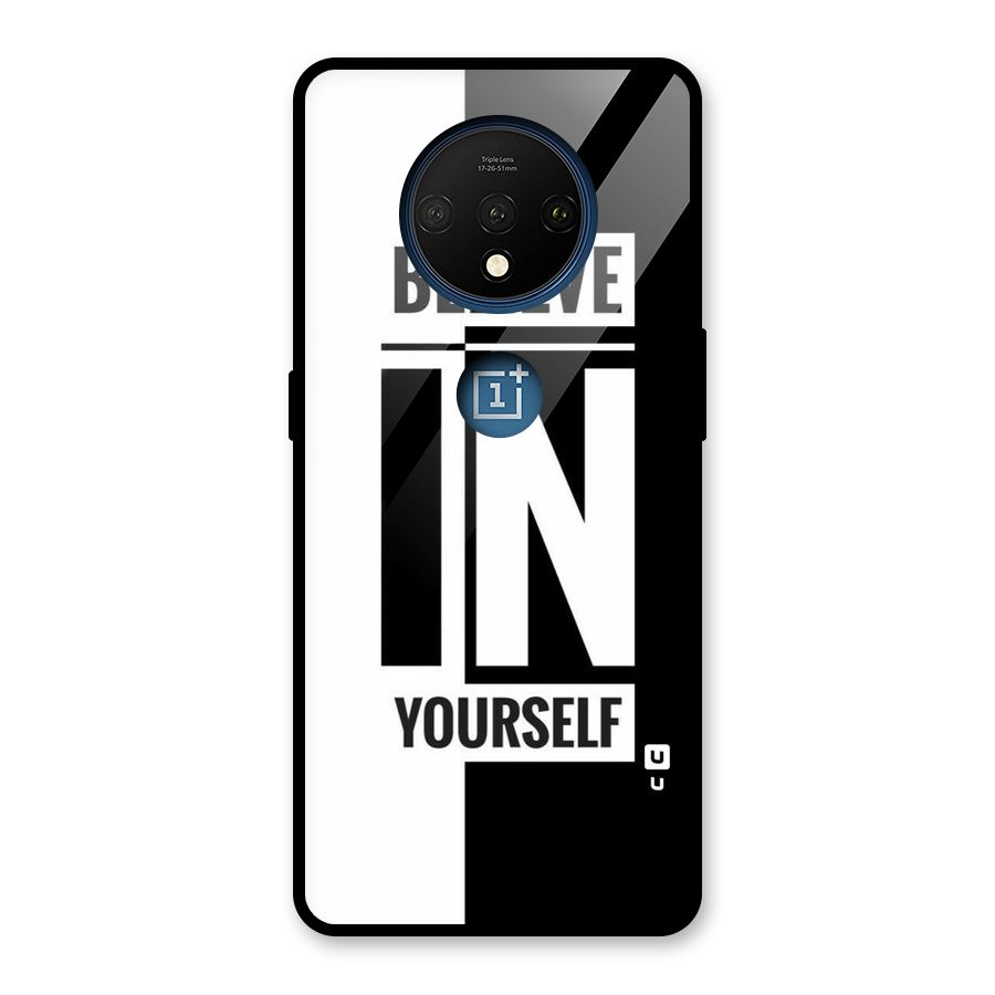 Believe Yourself Black Glass Back Case for OnePlus 7T