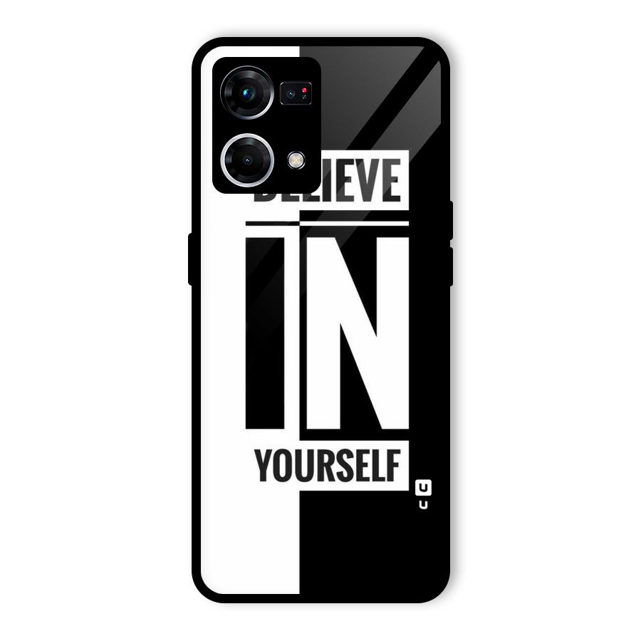 Believe Yourself Black Glass Back Case for Oppo F21s Pro 4G