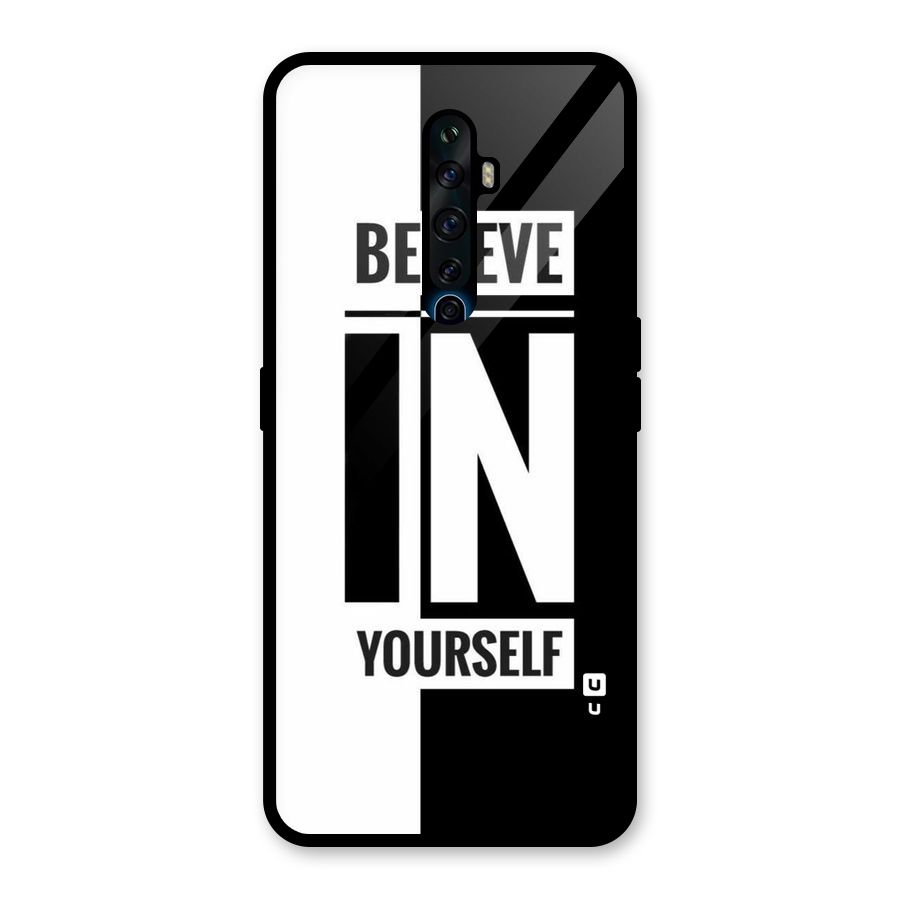 Believe Yourself Black Glass Back Case for Oppo Reno2 Z