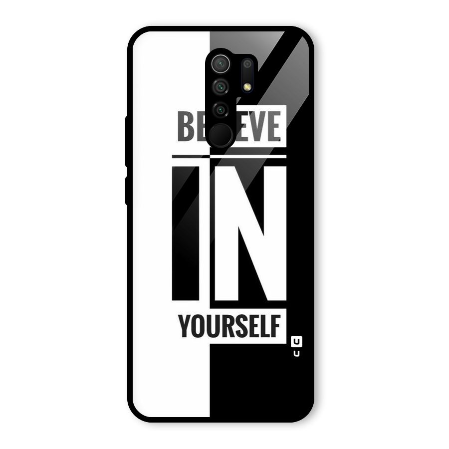 Believe Yourself Black Glass Back Case for Poco M2