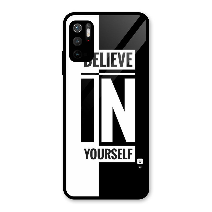 Believe Yourself Black Glass Back Case for Poco M3 Pro 5G