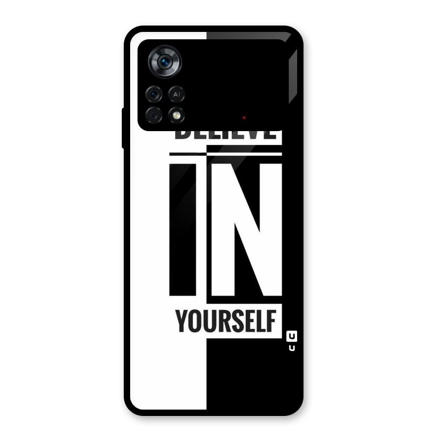 Believe Yourself Black Glass Back Case for Poco X4 Pro 5G