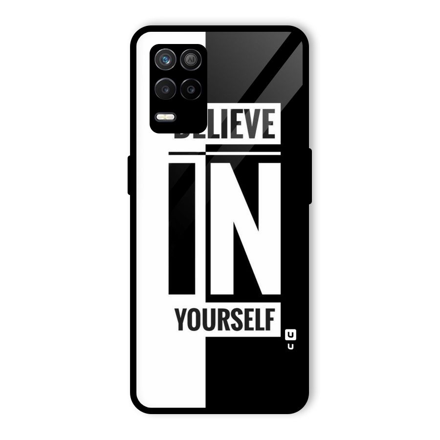 Believe Yourself Black Glass Back Case for Realme 8 5G