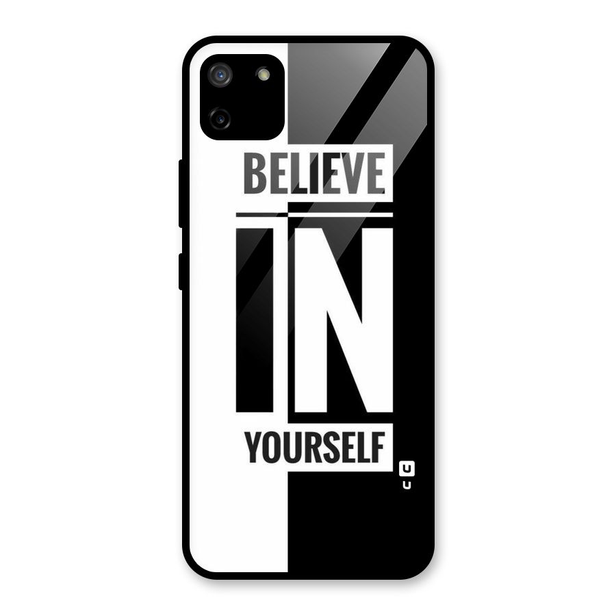 Believe Yourself Black Glass Back Case for Realme C11