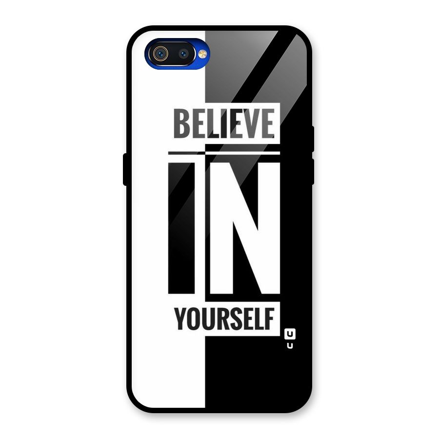 Believe Yourself Black Glass Back Case for Realme C2