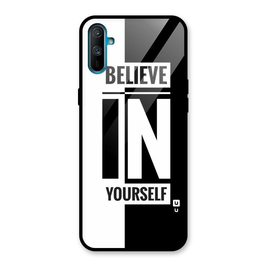 Believe Yourself Black Glass Back Case for Realme C3