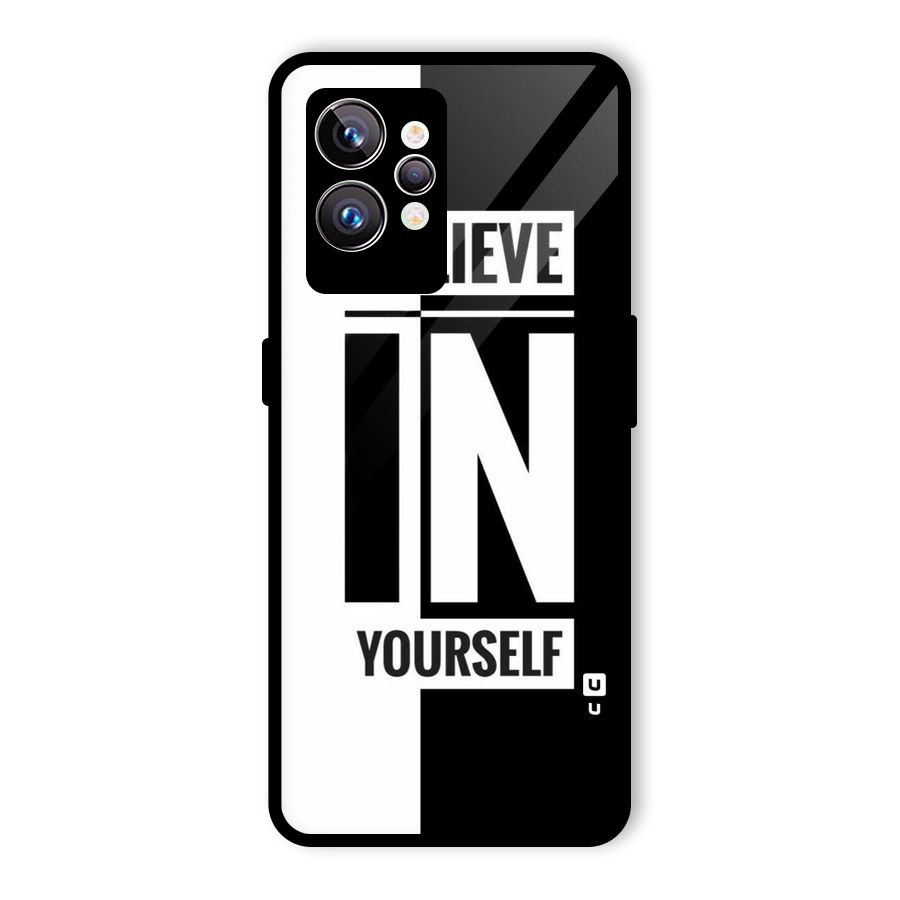 Believe Yourself Black Glass Back Case for Realme GT2 Pro