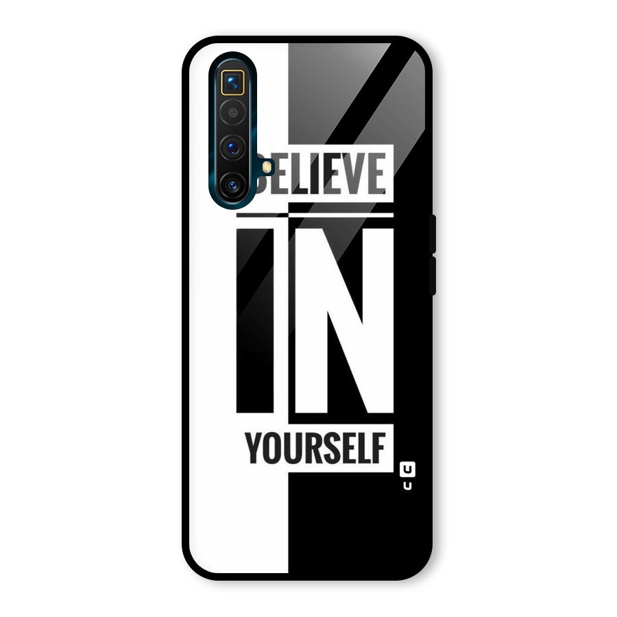 Believe Yourself Black Glass Back Case for Realme X3 SuperZoom
