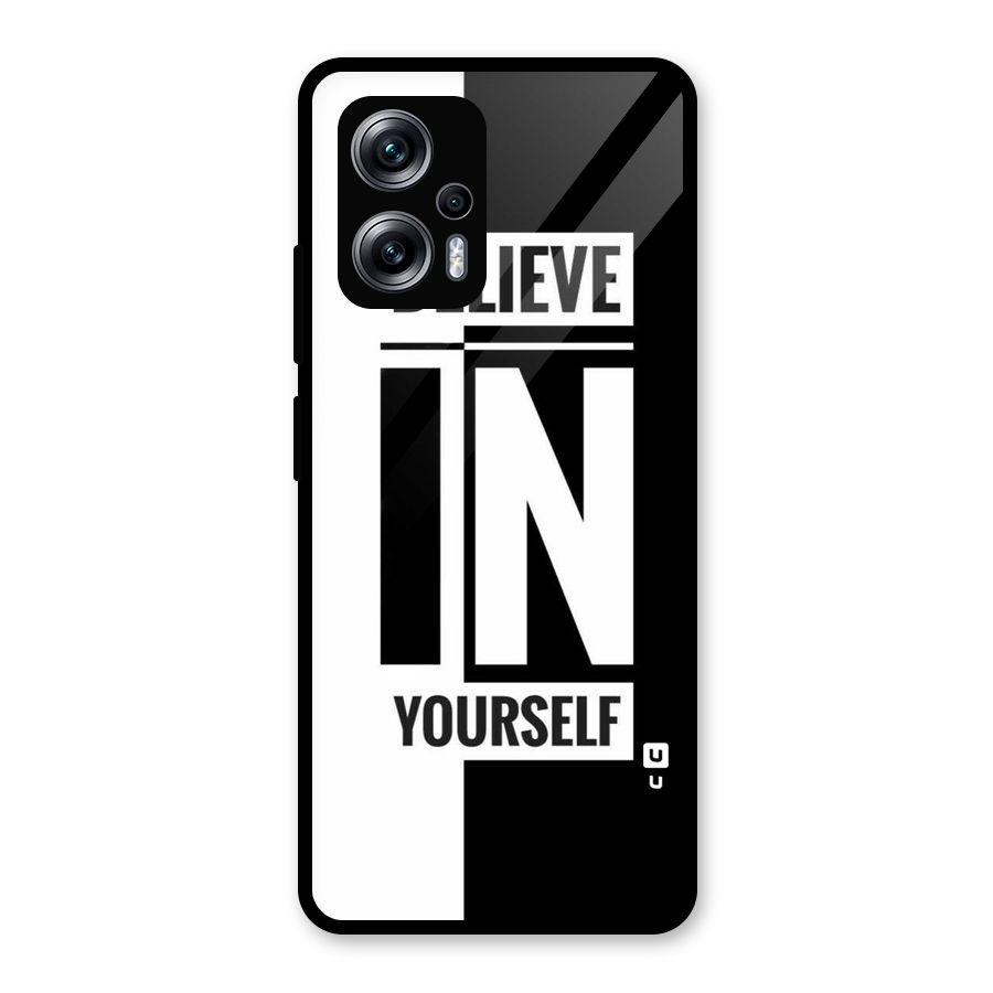 Believe Yourself Black Glass Back Case for Redmi K50i
