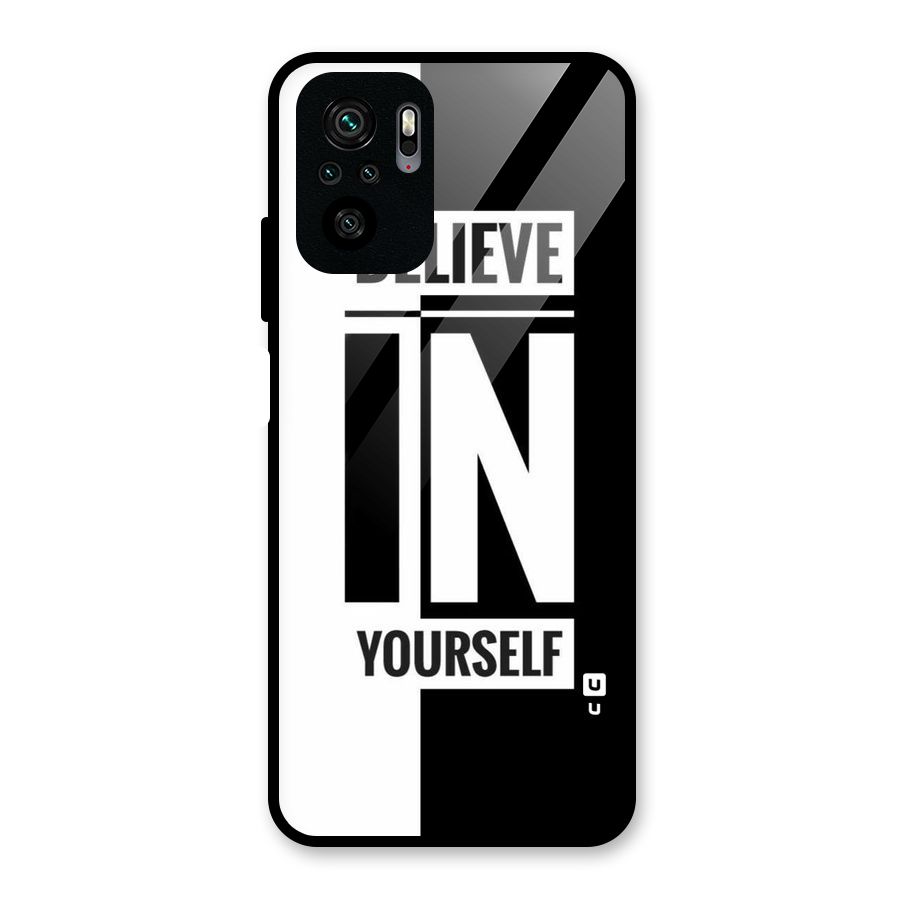 Believe Yourself Black Glass Back Case for Redmi Note 10S