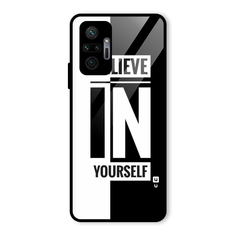 Believe Yourself Black Glass Back Case for Redmi Note 10 Pro