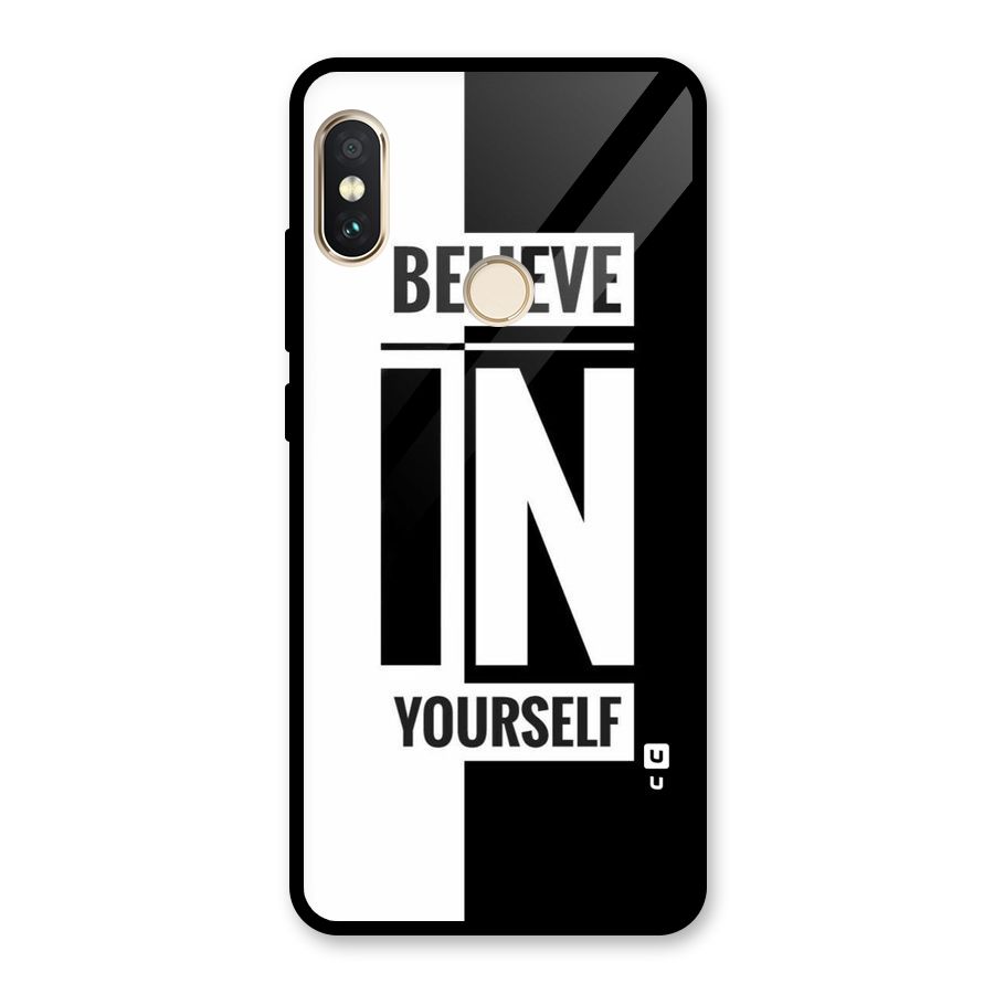 Believe Yourself Black Glass Back Case for Redmi Note 5 Pro